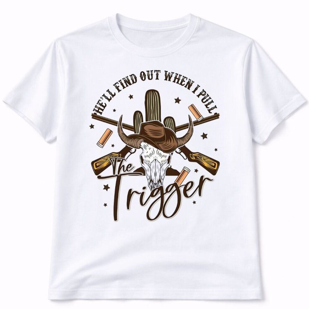 Bull Skull Western Graphic T Shirt Trendy Boutique Style Tee Womens White